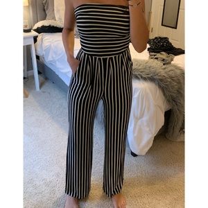 Strapless Striped Jumpsuit!